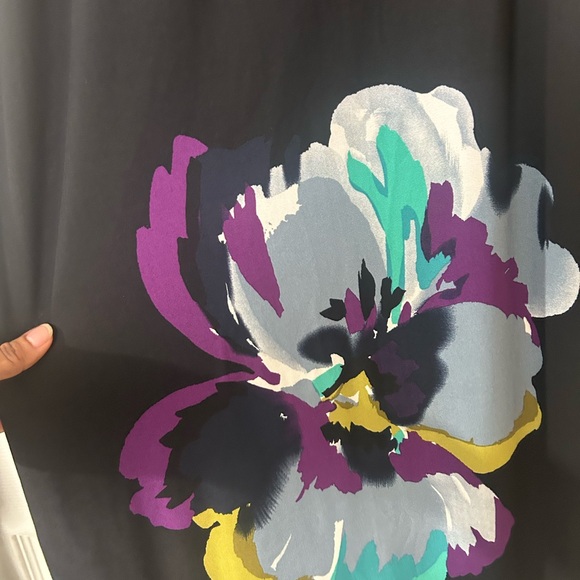 Danny & Nicole Black Dress with Bold Floral Design - Picture 2 of 9